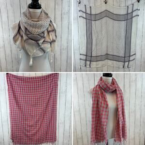 2- NWT Y2K American Eagle Red/Black/White Rectangle & Square Scarf One Size